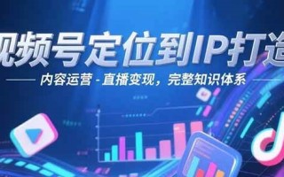 视频号定位到IP打造：账号搭建-内容运营-直播变现，完整知识体系
