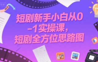 短剧新手小白从0-1实操课，短剧全方位思路图