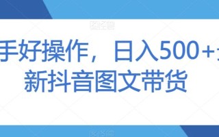 新手好操作，日入500+最新抖音图文带货【揭秘】