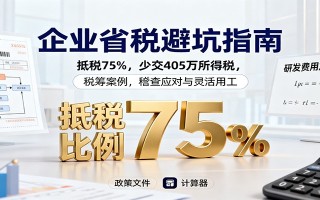 企业省税避坑指南：抵税75%，少交405万所得税，税筹案例，稽查应对与灵活用工