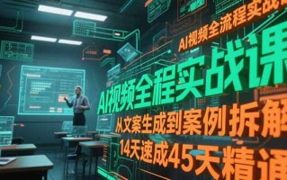 AI视频全流程实战课，从文案生成到案例拆解，14天速成45天精通