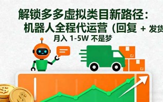 解锁多多虚拟类目新路径：机器人全程代运营(回复 + 发货