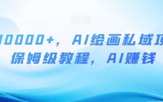 月入10000+，AI绘画私域项目，保姆级教程，AI赚钱【揭秘】