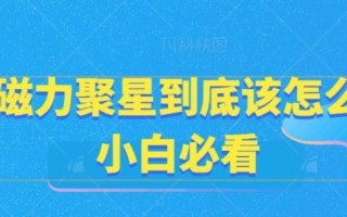 快手磁力聚星到底该怎么玩？小白必看