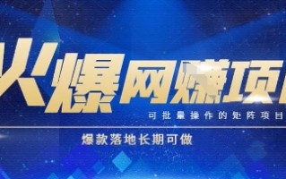 火爆全自动搬砖项目，可批量矩阵操作，爆款落地长期可做【揭秘】