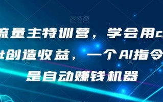 AI流量主特训营，学会用chatgpt创造收益，一个AI指令就是自动赚钱机器