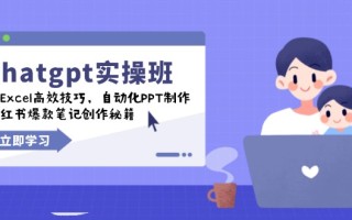 chatgpt实战班，学Excel高效技巧，自动化PPT制作，小红书爆款笔记创作秘籍