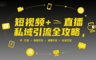 短视频+直播私域引流全攻略，IP打造 +视频引流 +直播引流 +私域沉淀