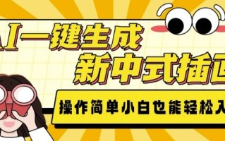 AI一键生成新中式插画， 操作简单，小白也能轻松入手