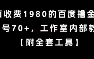 外面收费1980的百度撸金项目，单号70+，工作室内部教程【揭秘】