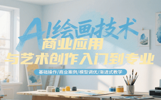 AI绘画技术商业应用与艺术创作入门到专业，基础操作/商业案例/模型调优/渐进式教学