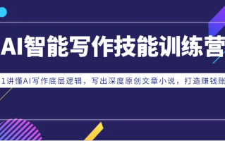 AI智能写作技能训练营：0-1讲懂AI写作底层逻辑，写出深度原创文章小说，打造赚钱账号