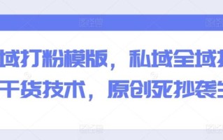 全域打粉模版，私域全域打粉干货技术，原创死抄袭生