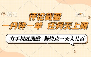 评论截图，一分钟一单，有手机就能做，任务无上限，轻松一天大几百