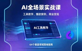 AI全场景实战课，工具教学、爆款案例、商业变现，64个垂直领域落地指南