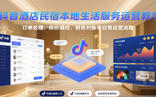 抖音酒店民宿本地生活服务运营教学，订单处理、房价调控、财务对账等日常运营流程