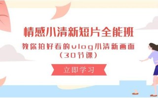 情感 小清新短片-全能班，教你拍好看的vlog小清新画面 (30节课