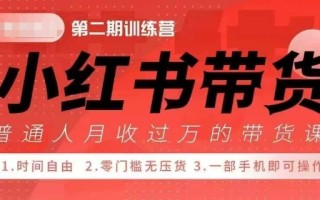 小Red书带货42天训练营 2.0版，宝妈+自由职+上班族+大学生，提高副业收入的大红利项目