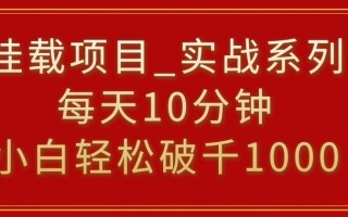 挂载项目，小白轻松破1000，每天10分钟，实战系列保姆级教程【揭秘】