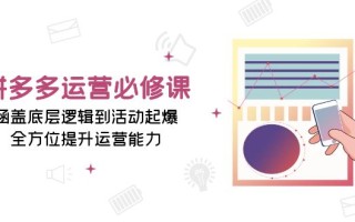 拼多多运营必修课：涵盖底层逻辑到活动起爆，全方位提升运营能力