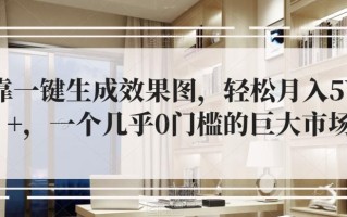 靠一键生成效果图，轻松月入5W+，一个几乎0门槛的巨大市场