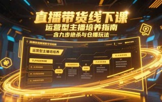 直播带货线下课，运营型主播培养指南，含九步绝杀与仓播玩法
