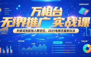 万相台无界推广实战课，关键词测款加人群定位，2025电商流量新玩法