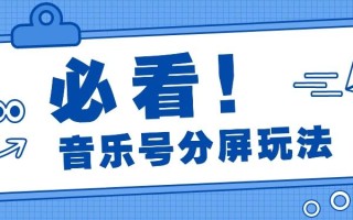 音乐号分屏玩法，疯狂涨粉，多种拓展变现方式月收入过万【视频教程】
