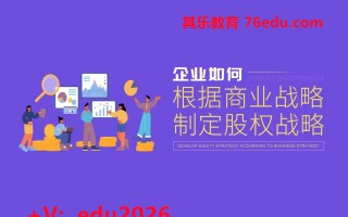 企业如何根据商业战略制定股权战略（4集） mp4高清无水印视频教程网盘免费下载