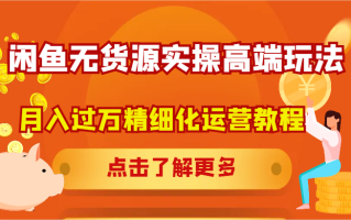 闲鱼无货源实操高端玩法，月入过万精细化运营教程