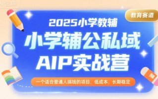 2025小学教辅公私域AIP实战营，一个适合普通人搞钱的项目，低成本，长期稳定
