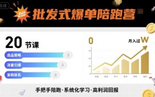 批发式爆单陪跑营，20节课带你实现批发式爆单，带你经松月入过W