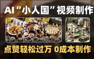 制作AI“小人国”微缩景观的短视频，点赞轻松过万，0成本制作