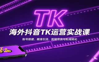 海外抖音TK运营实战课：账号搭建、精准引流、剪辑带货与私域转化