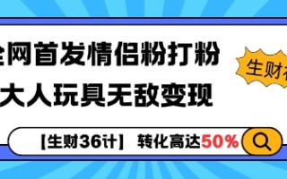 【生财36计】全网首发情侣粉打粉+大人玩具无敌变现