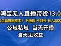 淘宝无人直播13.0，公域私域技术，不封号，不违规 布局下半年旺季赛道，日入2000+