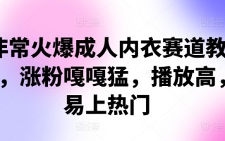 非常火爆成人内衣赛道教学，​涨粉嘎嘎猛，播放高，易上热门
