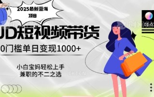 2025最新蓝海项目，0门槛日入1k，小白宝妈轻松上手【仅揭秘】