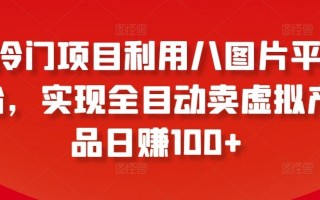 冷门项目利用八图片平台，实现全目动卖虚拟产品日赚100+【揭秘】