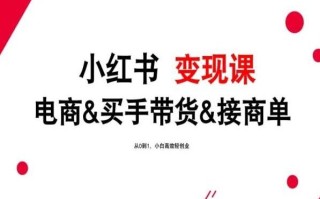 2024年最新小红书变现课，电商&买手带货&接商单，从0到1，小白高效轻创业