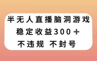 半无人直播脑洞小游戏，每天收入300+，保姆式教学小白轻松上手【揭秘】