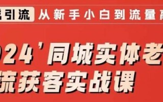 2024同城实体老板引流获客实战课，同城短视频·同城直播·实体店投放·问题答疑