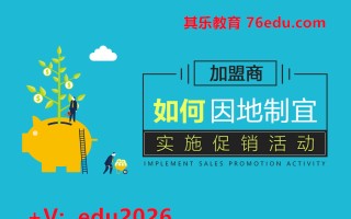 加盟商如何因地制宜实施促销活动（2集） mp4高清无水印视频教程网盘免费下载