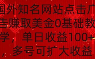 国外点击广告赚取美金0基础教学，单个广告0.01-0.03美金，每个号每天可以点200+广告【揭秘】