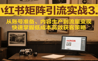小红书矩阵引流3.0，从账号准备、内容生产到流量变现，快速掌握低成本高效获客策略