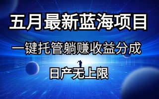 五月刚出最新蓝海项目一键托管 躺赚收益分成 日产无上限