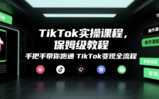 TikTok实操课程，保姆级教程，手把手带你跑通TikTok变现全流程