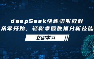 deepSeek快速驯服教程，从零开始，轻松掌握数据分析技能