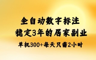全自动数字标注，稳定3年的蓝海项目，居家也能矩阵开干的副业，单机日入3张+【揭秘】