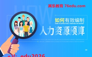 如何有效编制人力资源预算（3集） mp4高清无水印视频教程网盘免费下载
